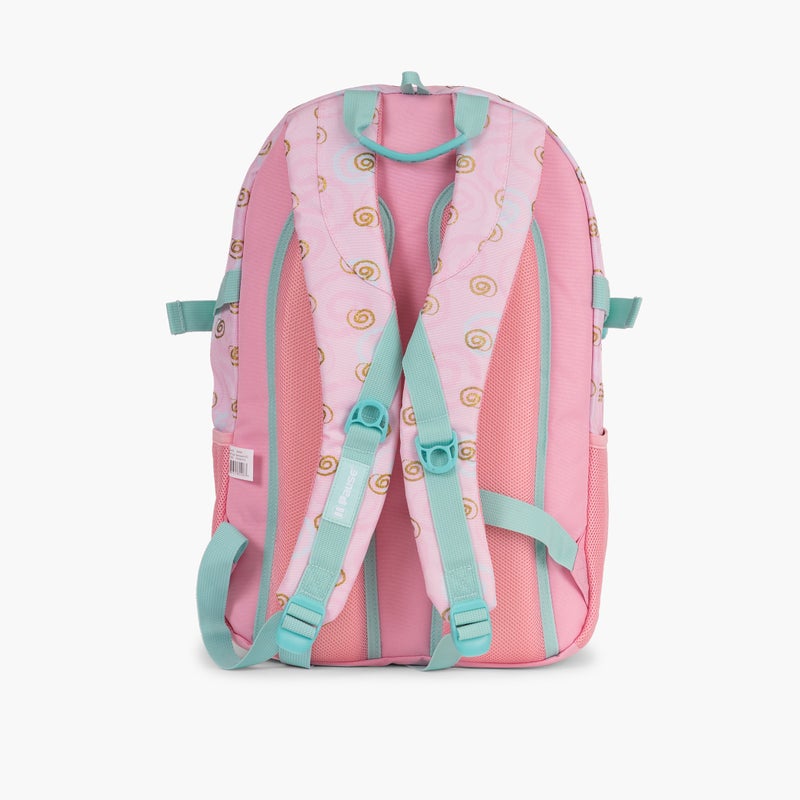 PAUSE Pink Spiral Pattern Backpack for Girls - Image 3